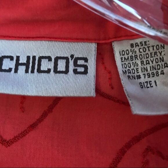 Embroidered Chico's Top Medium - Picture 3 of 5